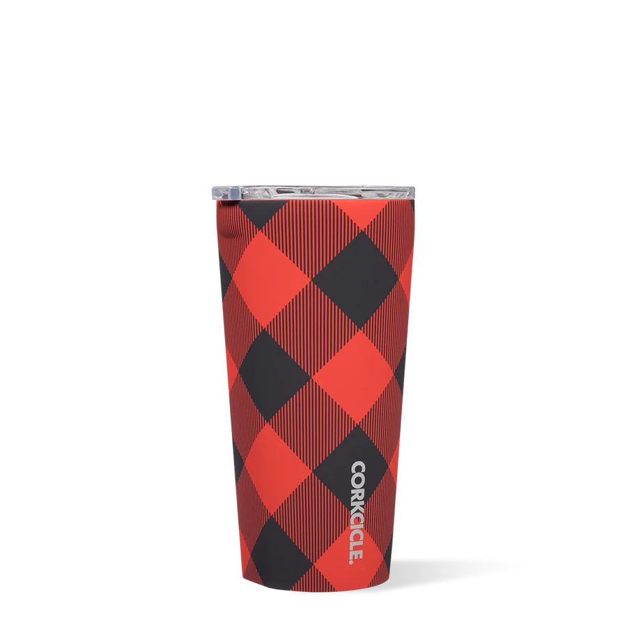 Corkcicle- 16oz. Holiday Tumbler in Buffalo Plaid Red-Lemons and Limes Boutique