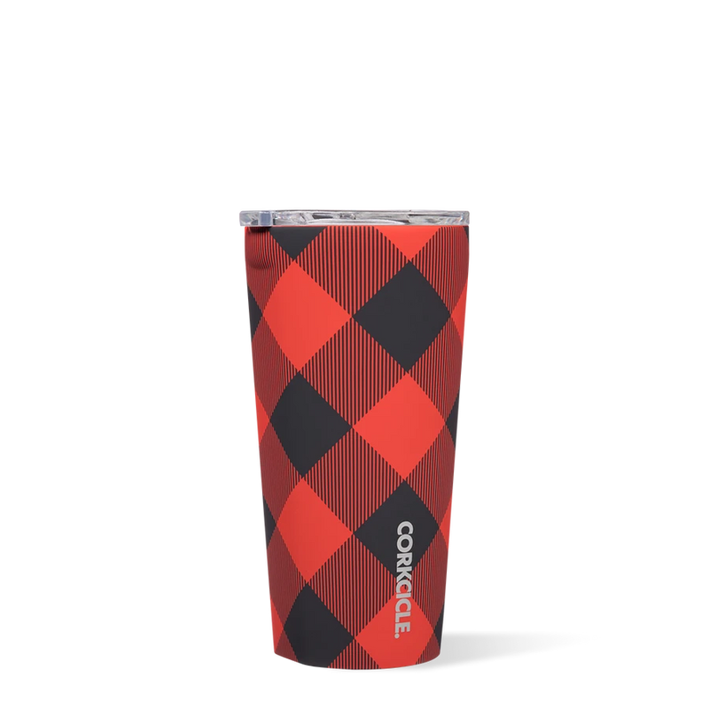 Corkcicle- 16oz. Holiday Tumbler in Buffalo Plaid Red-Lemons and Limes Boutique