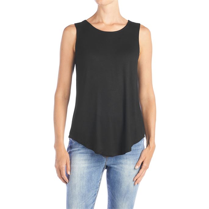 Erin Pleat Back Tank in Black-Lemons and Limes Boutique