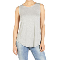 Erin Pleat Back Tank in Mid Heather Grey--Lemons and Limes Boutique