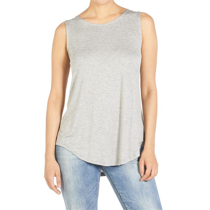 Erin Pleat Back Tank in Mid Heather Grey-Lemons and Limes Boutique