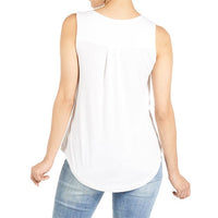 Erin Pleat Back Tank in White-Lemons and Limes Boutique