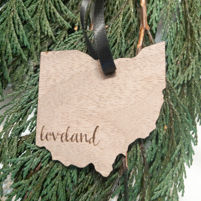 Loveland Ohio Wood Ornament--Lemons and Limes Boutique