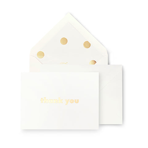 Thank You Notecard Set, Gold Dot with Script--Lemons and Limes Boutique