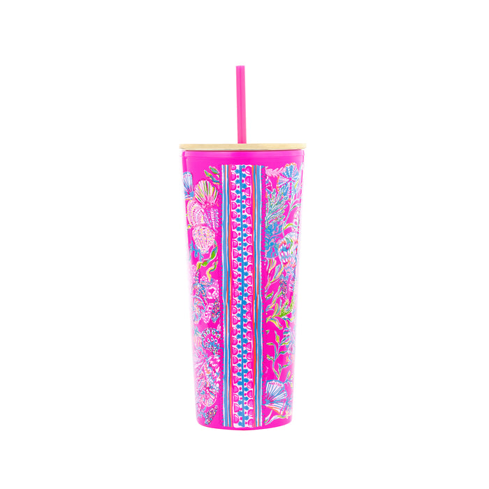 Lilly Pulitzer Tumbler with Straw, Shell Me Something Good--Lemons and Limes Boutique