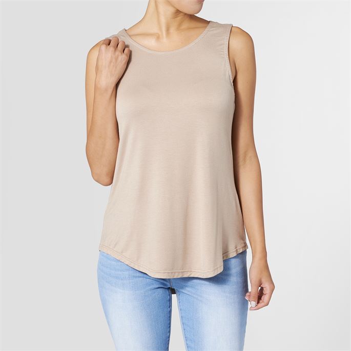 Erin Pleat Back Tank in Tan--Lemons and Limes Boutique