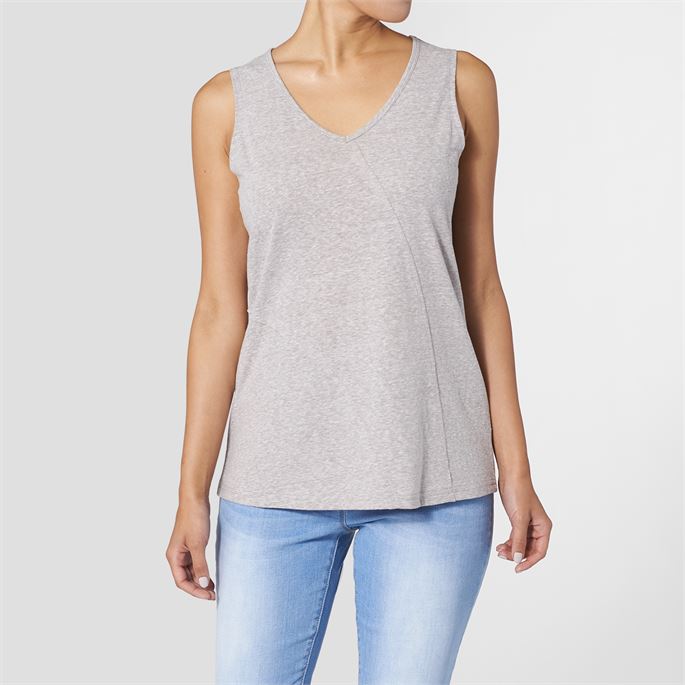 Haiden V-Neck Tank in Grey--Lemons and Limes Boutique