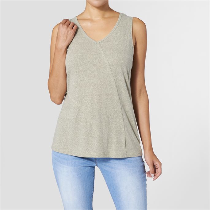 Haiden V-Neck Tank in Olive--Lemons and Limes Boutique