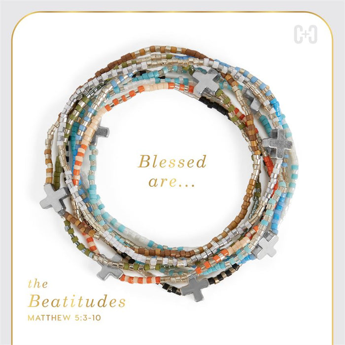 The Beatitudes Cross Charm Bracelet in Silver--Lemons and Limes Boutique