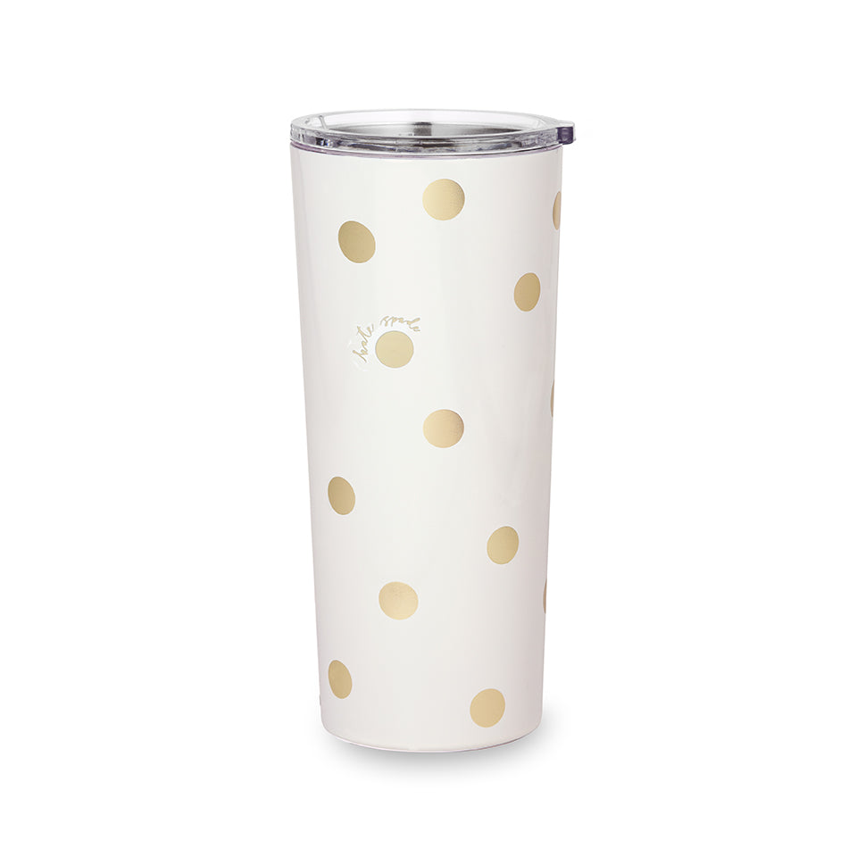 Gold Dot with Script Stainless Steel Tumbler--Lemons and Limes Boutique