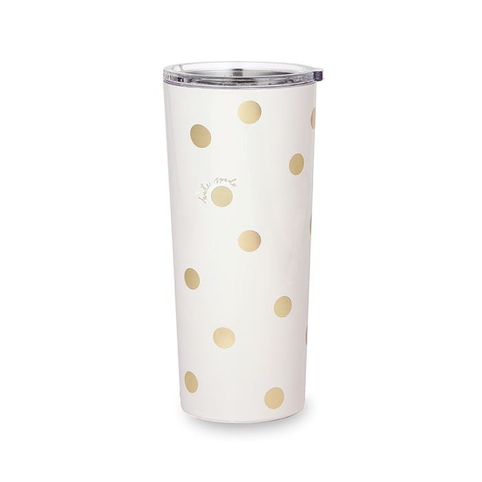 Gold Dot with Script Stainless Steel Tumbler--Lemons and Limes Boutique