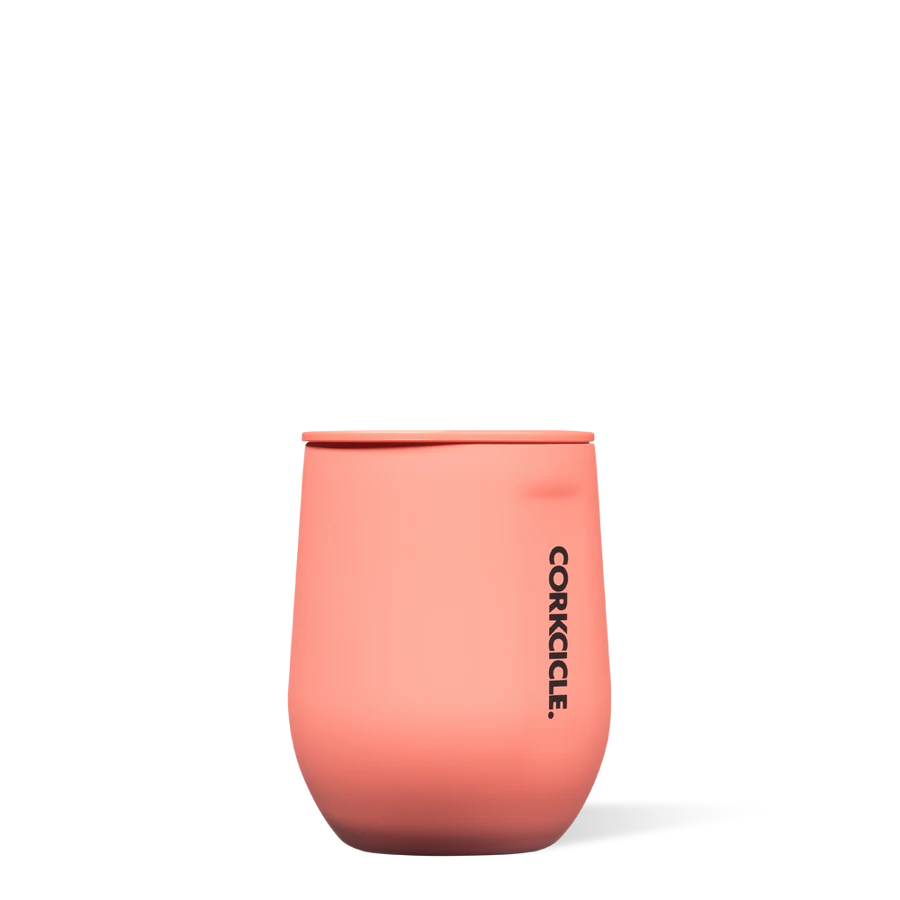 12oz Stemless in Neon Lights Coral Corkcicle--Lemons and Limes Boutique