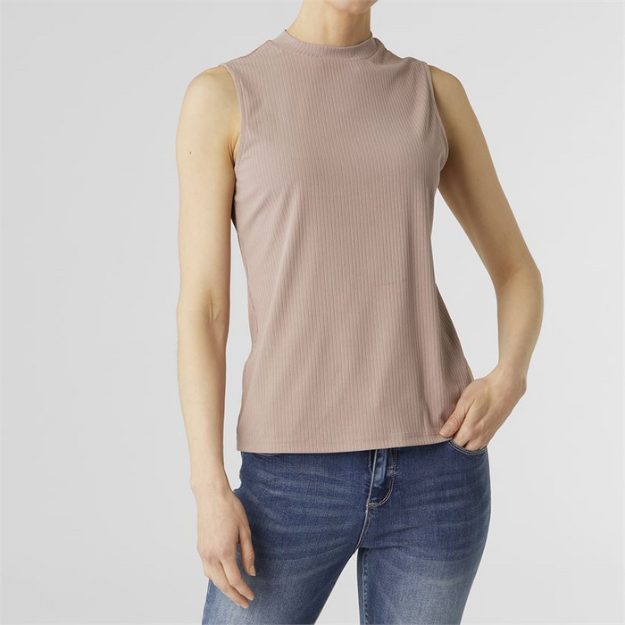 Macenna Mock Neck Ribbed Tank in Dusty Plum--Lemons and Limes Boutique
