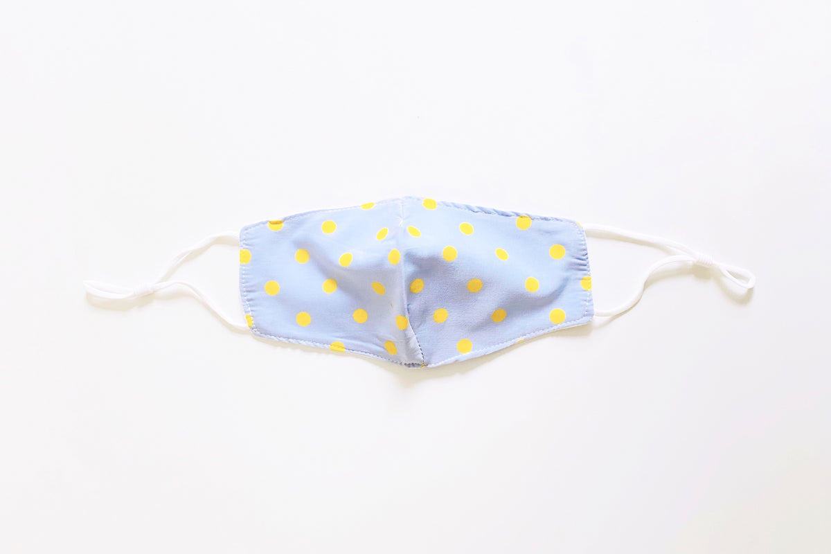 Violet and Brooks Adjustable Face Masks- Polka Dots-Blue/Yellow-Lemons and Limes Boutique