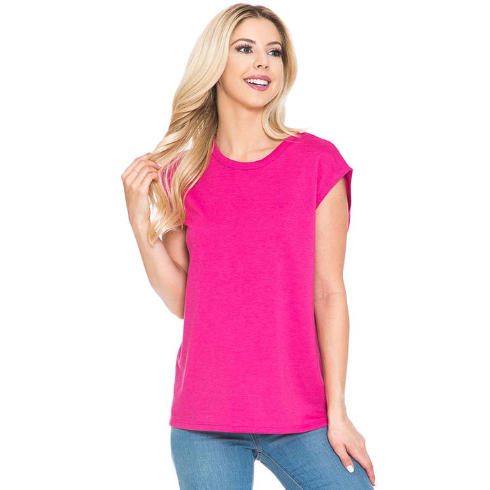 Women's Sleeveless Waist Length Sporty Top in Hot Pink--Lemons and Limes Boutique