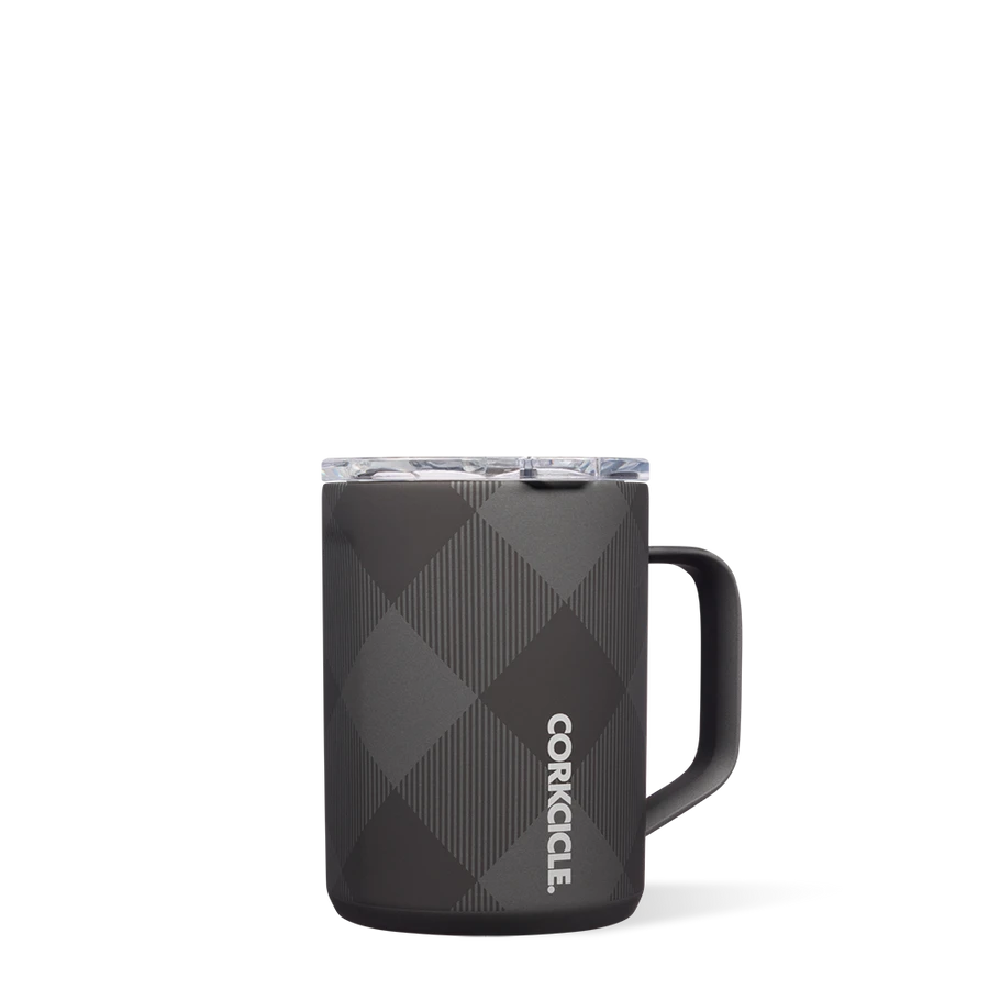 Corkcicle- 16oz Holiday Coffee Mug in Buffalo Plaid Grey-Lemons and Limes Boutique
