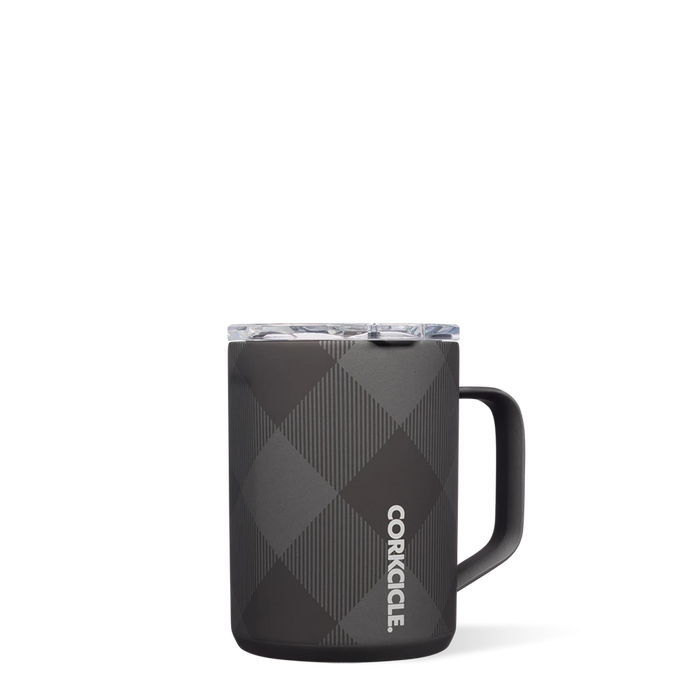Corkcicle- 16oz Holiday Coffee Mug in Buffalo Plaid Grey-Lemons and Limes Boutique