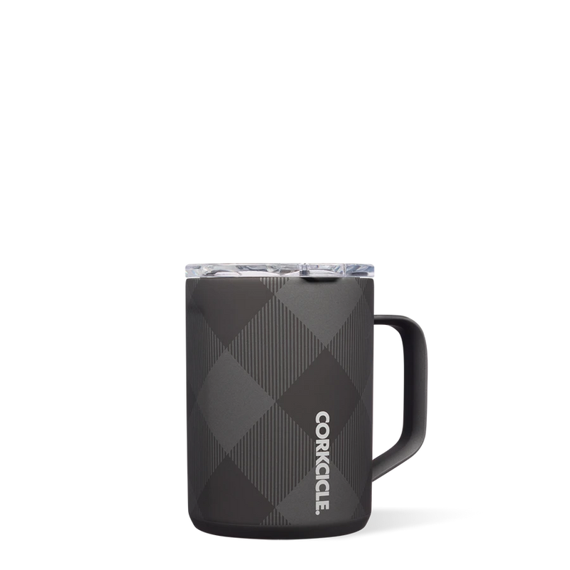 Corkcicle- 16oz Holiday Coffee Mug in Buffalo Plaid Grey-Lemons and Limes Boutique