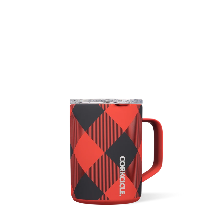 Corkcicle- 16oz. Holiday Coffee Mug in Buffalo Plaid Red-Lemons and Limes Boutique
