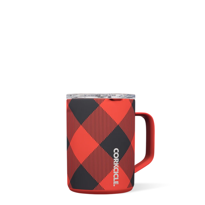 Corkcicle- 16oz. Holiday Coffee Mug in Buffalo Plaid Red-Lemons and Limes Boutique