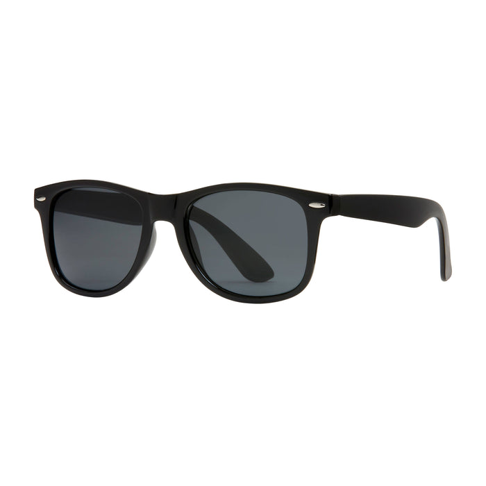 Blue Planet Eco-Eyewear - Wallace - Shiny Black / Smoke Polarized Lens-Lemons and Limes Boutique