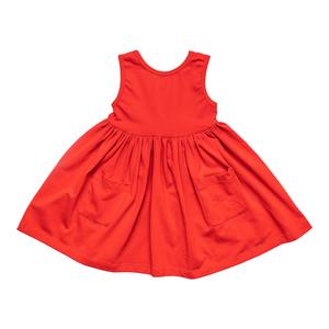 Red Pocket Tank Twirl Dress-Apparel-Lemons and Limes Boutique