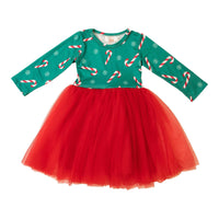 Christmas Candy Long-Sleeve Tutu Dress-Apparel-Lemons and Limes Boutique