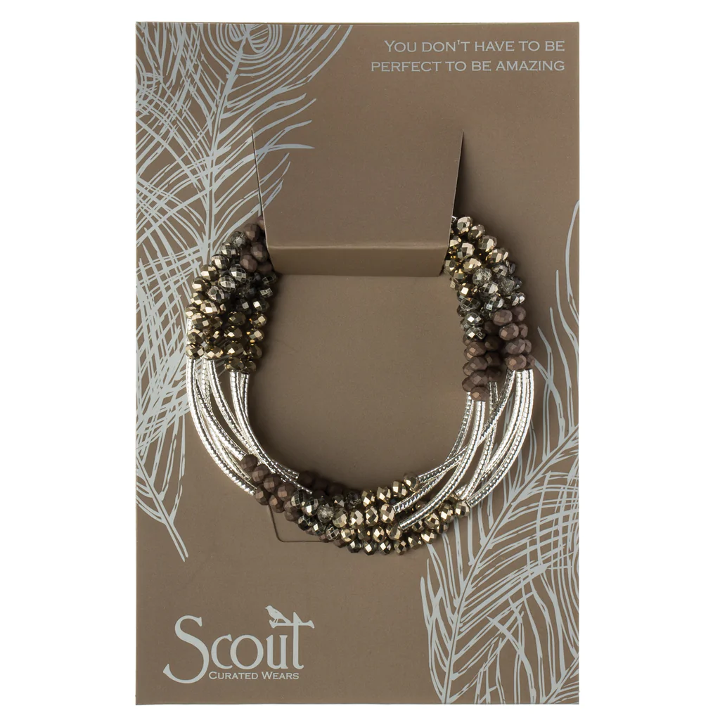 Scout Wrap-Bracelet/Necklace in Metallic Tri Tone Silver-Lemons and Limes Boutique