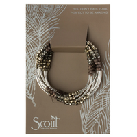 Scout Wrap-Bracelet/Necklace in Metallic Tri Tone Silver-Lemons and Limes Boutique