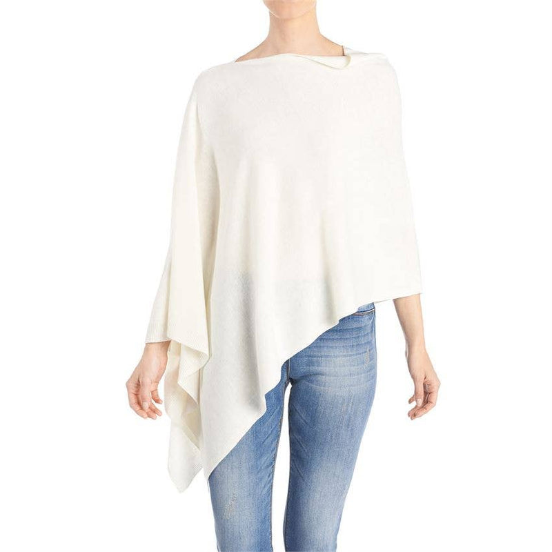 Lightweight Poncho in White--Lemons and Limes Boutique