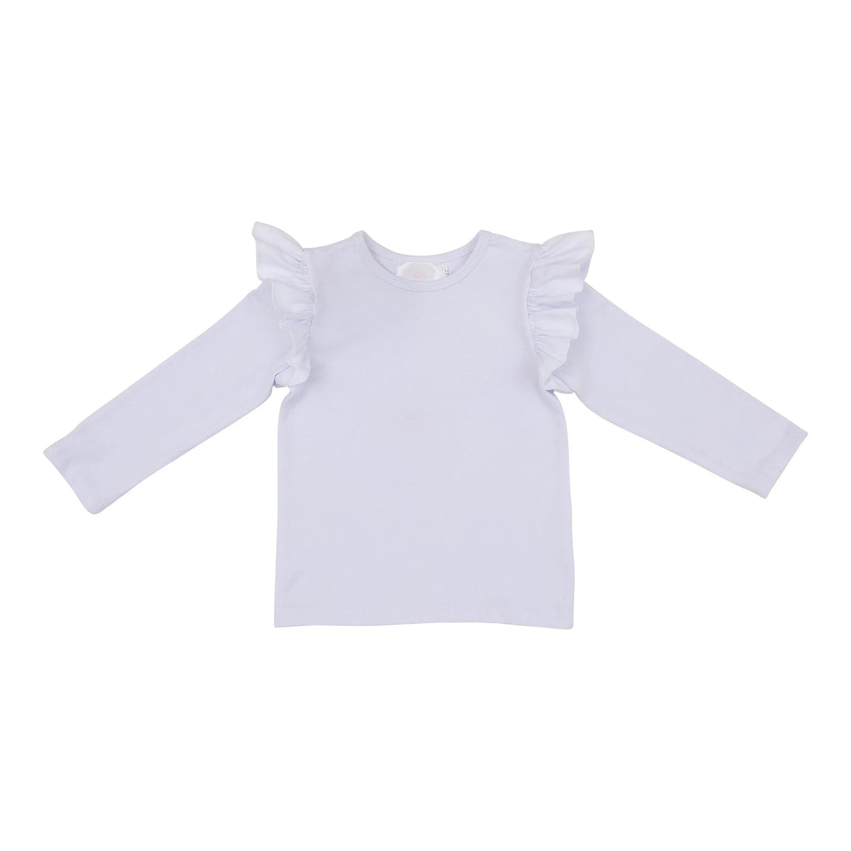 White L/S Ruffle Tee--Lemons and Limes Boutique