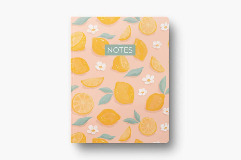 Painted Lemons Layflat Lined Journal Notebook 8.5x11in. Elyse Breanne Design--Lemons and Limes Boutique