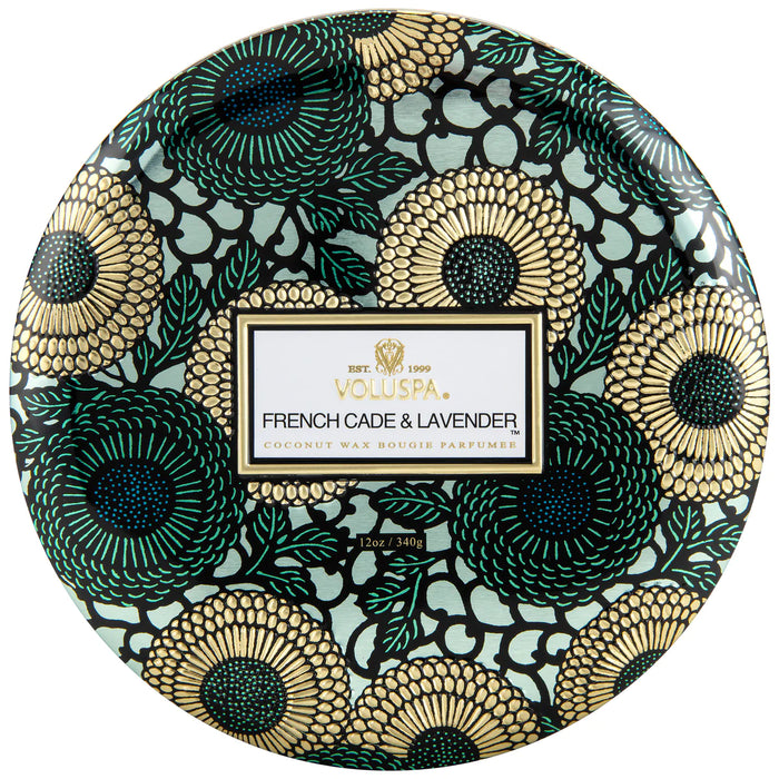 French Cade & Lavender 3 Wick Tin Voluspa--Lemons and Limes Boutique