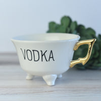 6 oz. Candle in Stoneware Footed Cup w/ Gold Electroplating-Candle-Vodka-Lemons and Limes Boutique