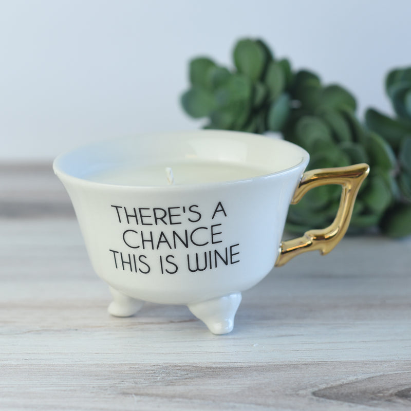 6 oz. Candle Stoneware Footed Teacup-Candle-There's a Chance-Lemons and Limes Boutique