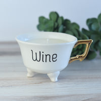 6 oz. Candle in Stoneware Footed Cup w/ Gold Electroplating-Candle-Wine-Lemons and Limes Boutique