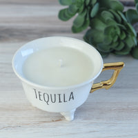 6 oz. Candle in Stoneware Footed Cup w/ Gold Electroplating-Candle-Lemons and Limes Boutique