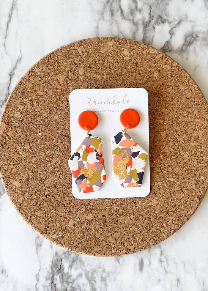 Pumpkin Patch Collection Large Geometric Earrings--Lemons and Limes Boutique