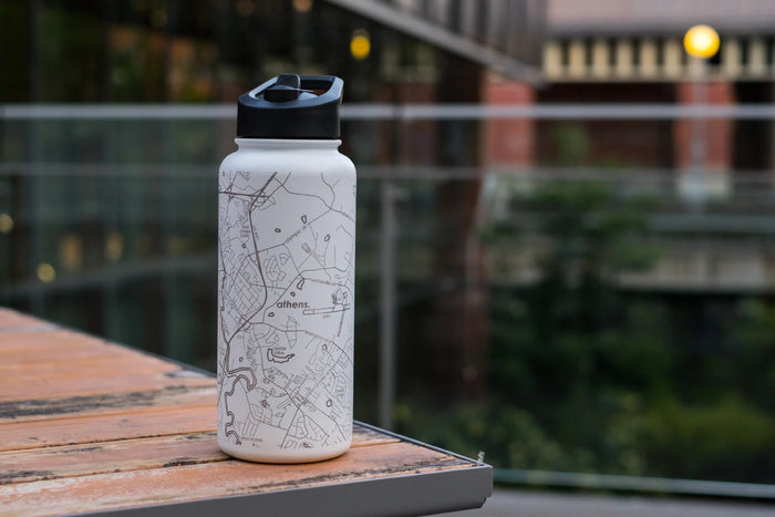 Loveland Map 32oz Insulated Bottle in Matte White-Lemons and Limes Boutique