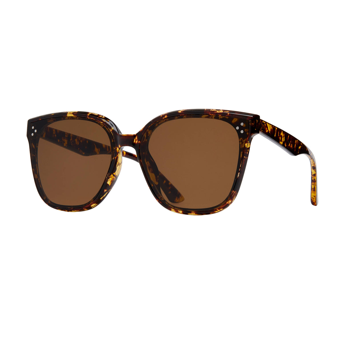 Dixee Sunglasses in Brown Marble with Brown Polarized Lenses-Lemons and Limes Boutique