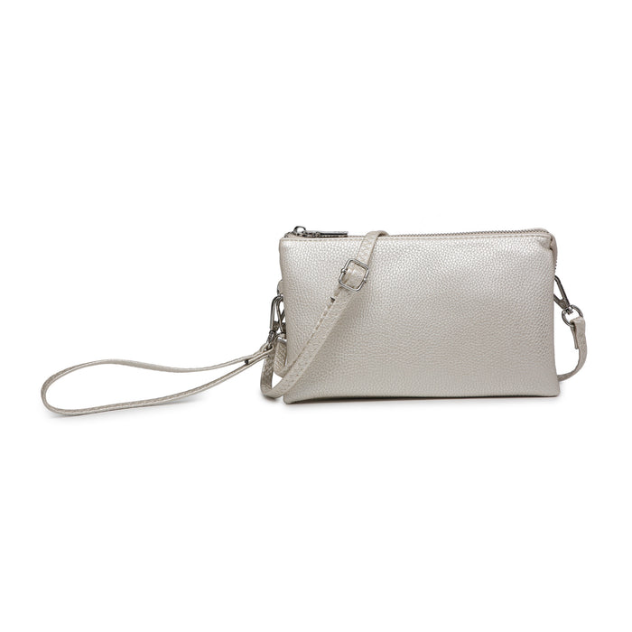 Riley Monogrammable 3 Compartment Crossbody/Wristle in Pearl--Lemons and Limes Boutique