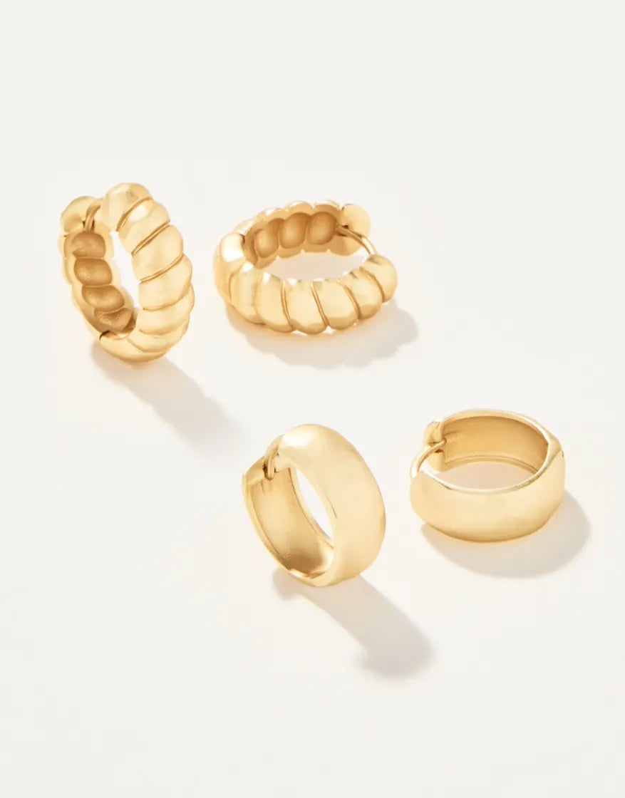 Spartina Classic Hoop Earring Set in Gold (2 pairs) by Spartina-Lemons and Limes Boutique
