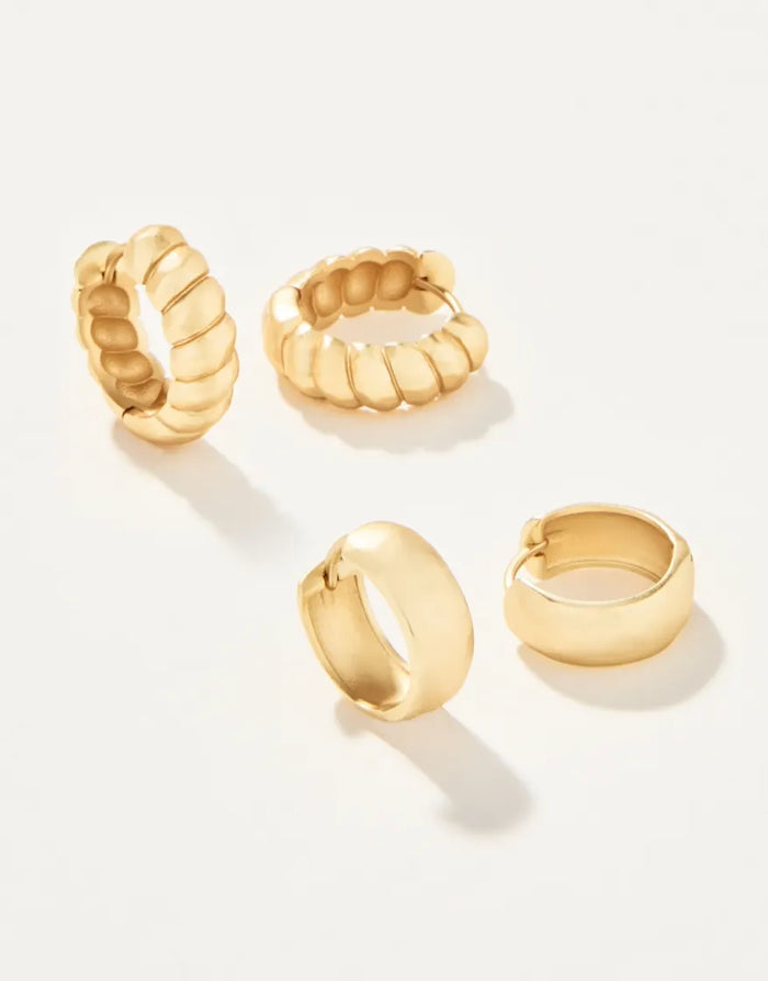 Spartina Classic Hoop Earring Set in Gold (2 pairs) by Spartina-Lemons and Limes Boutique