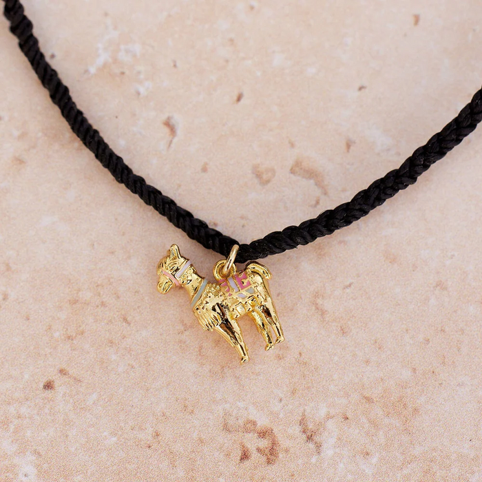 Llama Gold Charm in Black--Lemons and Limes Boutique