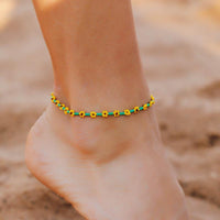 Pura Vida Sunflower Seed Bead Anklet-Lemons and Limes Boutique