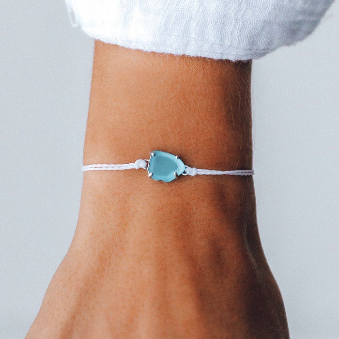 Pura Vida Seaglass Bracelet Silver in White-Lemons and Limes Boutique