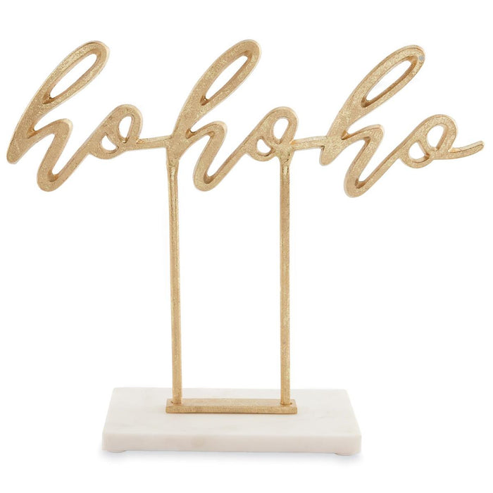 Ho Ho Gold Sentiment Sitter-Shelf & Table Accents-Lemons and Limes Boutique