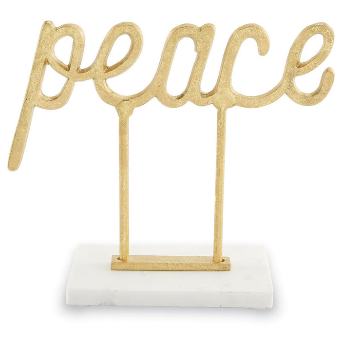 Peace Gold Sentiment Sitter-Shelf & Table Accents-Lemons and Limes Boutique
