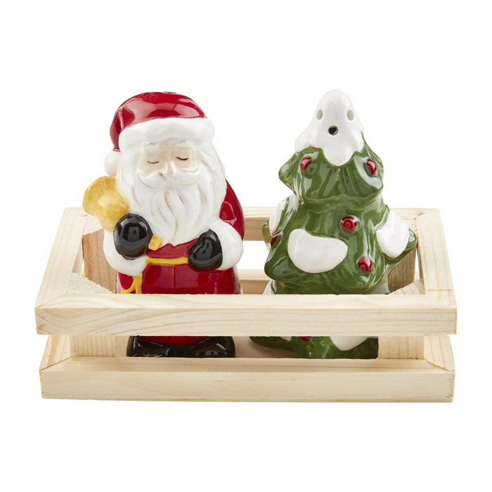 Santa & Tree Salt & Pepper Set by Mudpie-Salt & Pepper-Lemons and Limes Boutique