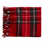 Red Tartan Fringe Throw-Throw Blankets-Lemons and Limes Boutique